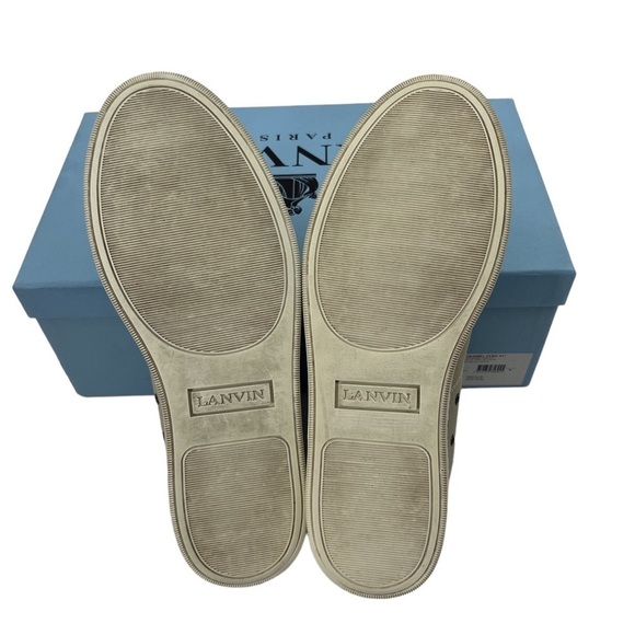 LANVIN OF PARIS TRAINER low top canvas sneakers, beige size 8 - Picture 6 of 14